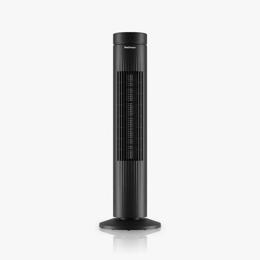 30" Oscillating Tower Fan with Touch Panel - Black
