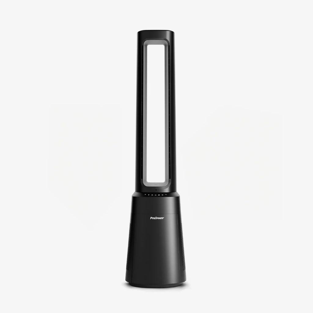 OmniAir 41" Premium Bladeless Tower Fan and Air Purifier - Black