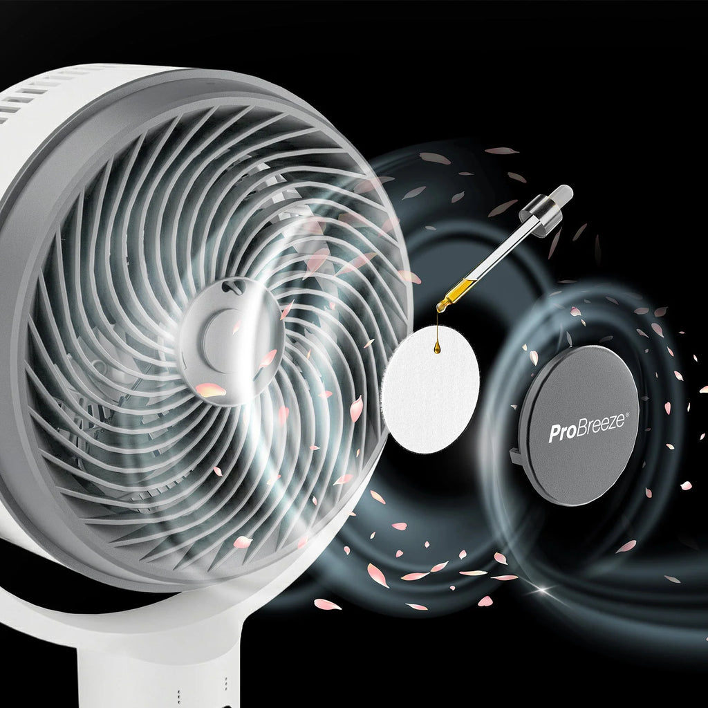 AirFlo™ 43" Smart Hybrid Pedestal Fan - Ultra-Quiet Air Circulator - White/Grey