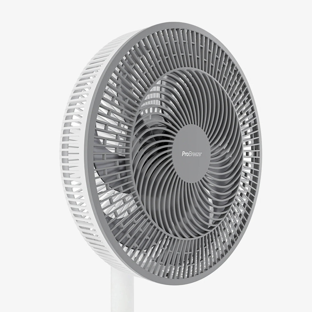 AirFlo™ Slim 43" Hybrid Pedestal Fan - Ultra- Quiet Air Circulator - White/Grey