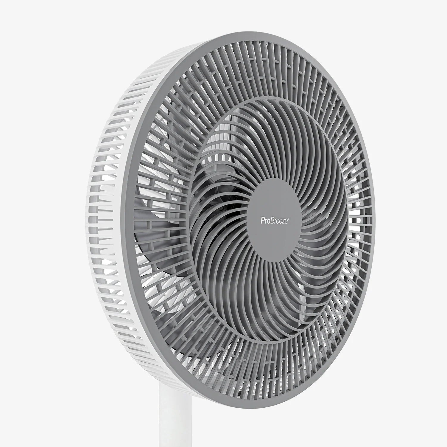 AirFlo™ Slim 43" Hybrid Pedestal Fan - Ultra- Quiet Air Circulator - White/Grey