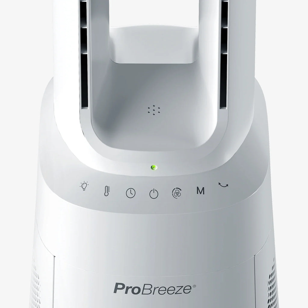 OmniAir 41" Premium Bladeless Tower Fan and Air Purifier with Smart App Control - White